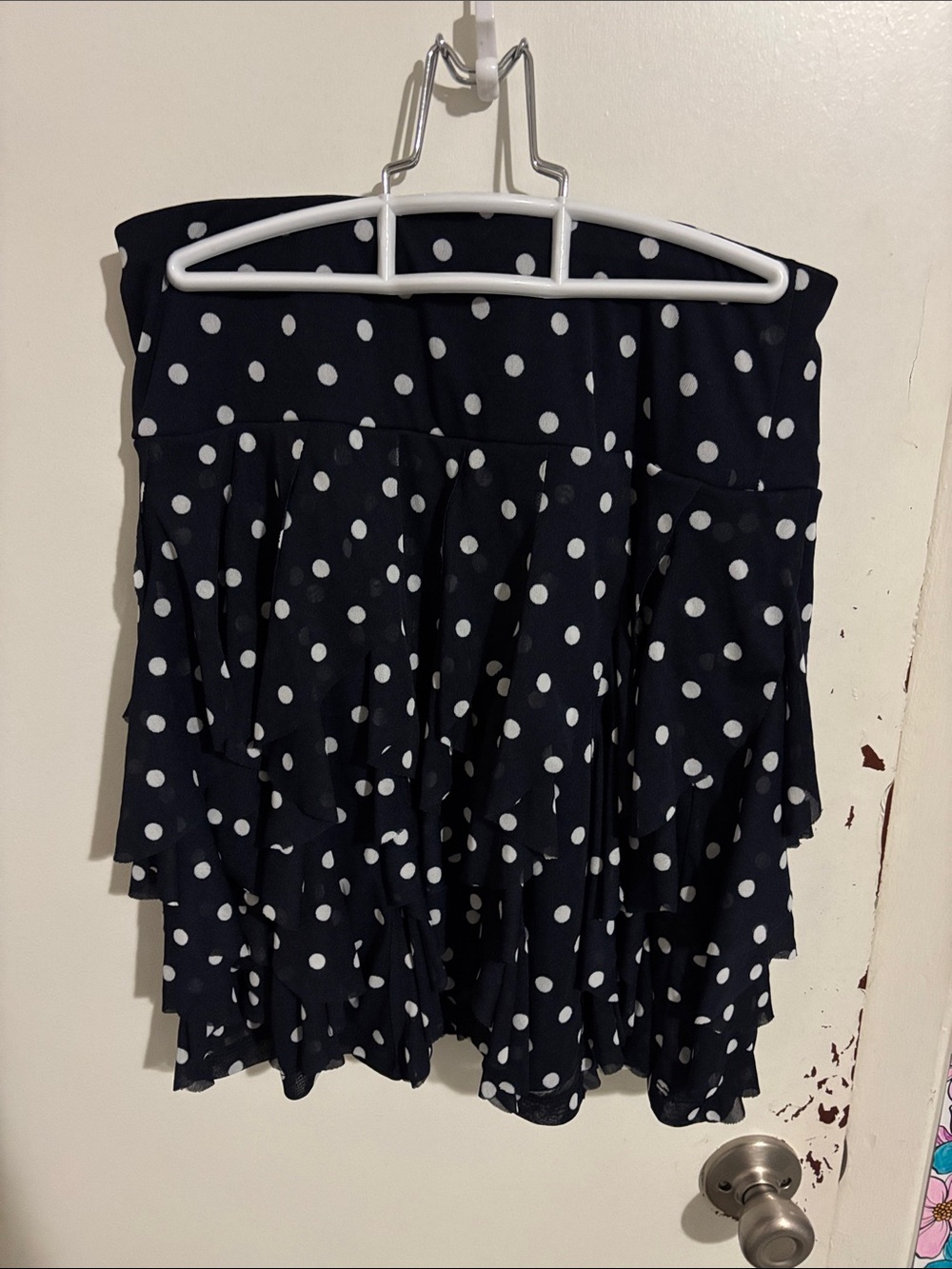 Women's S INC International Concepts Polka Dot Skirt Navy Blue - Polyester/Nylon